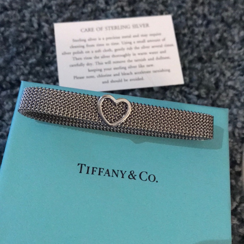 Tiffany & co mesh stretch heart bracelet